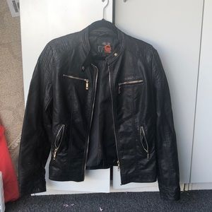 Black leather jacket